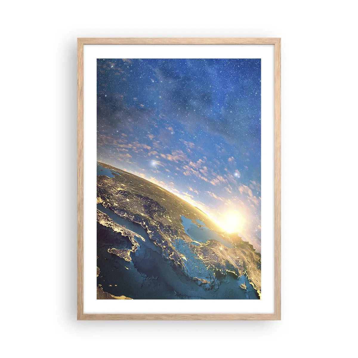 Póster en marco roble claro - Mirémonos a nosotros mismos desde la distancia - 50x70 cm