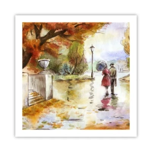 Póster - Un otoño romántico en el parque - 60x60 cm