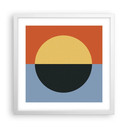 Póster en marco blanco - Una composición de calidez y frescura - 40x40 cm