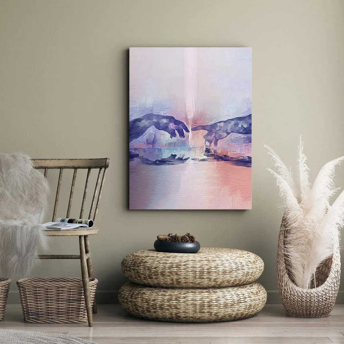 Cuadro sobre lienzo - Impresión de Imagen - Chispa divina de vida - 45x80 cm