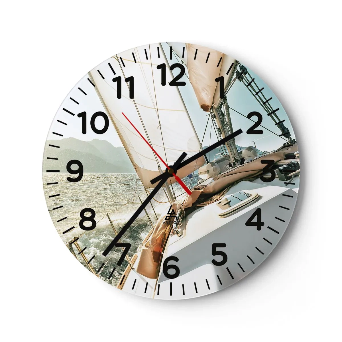 Reloj de pared - Reloj de vidrio - A toda vela - 40x40 cm