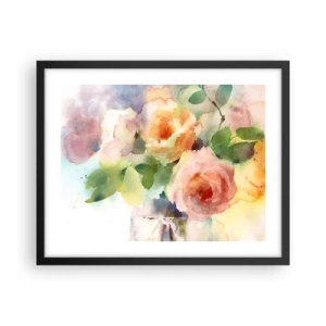 Póster en marco negro - Delicado como una acuarela - 50x40 cm