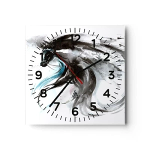 Reloj de pared - Reloj de vidrio - El galope del Príncipe Negro - 30x30 cm