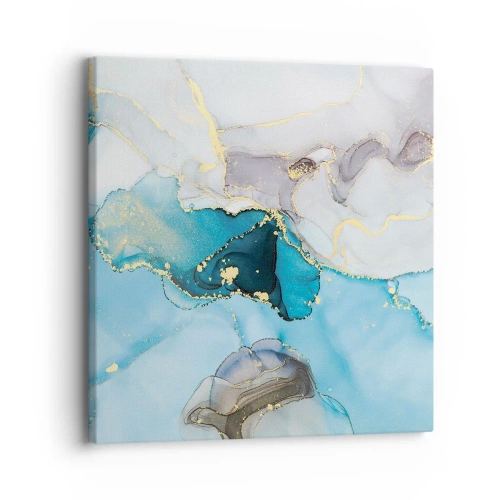 Cuadro sobre lienzo - Impresión de Imagen - Un estudio del encuentro entre el gris y el turquesa - 30x30 cm