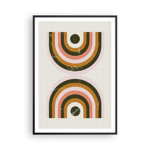 Póster en marco negro - Abstracción gemela - 70x100 cm