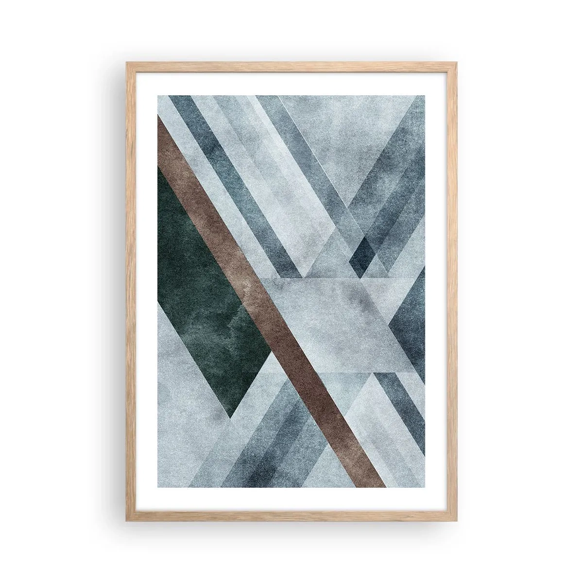 Póster en marco roble claro - Sofisticada elegancia de la geometría - 50x70 cm