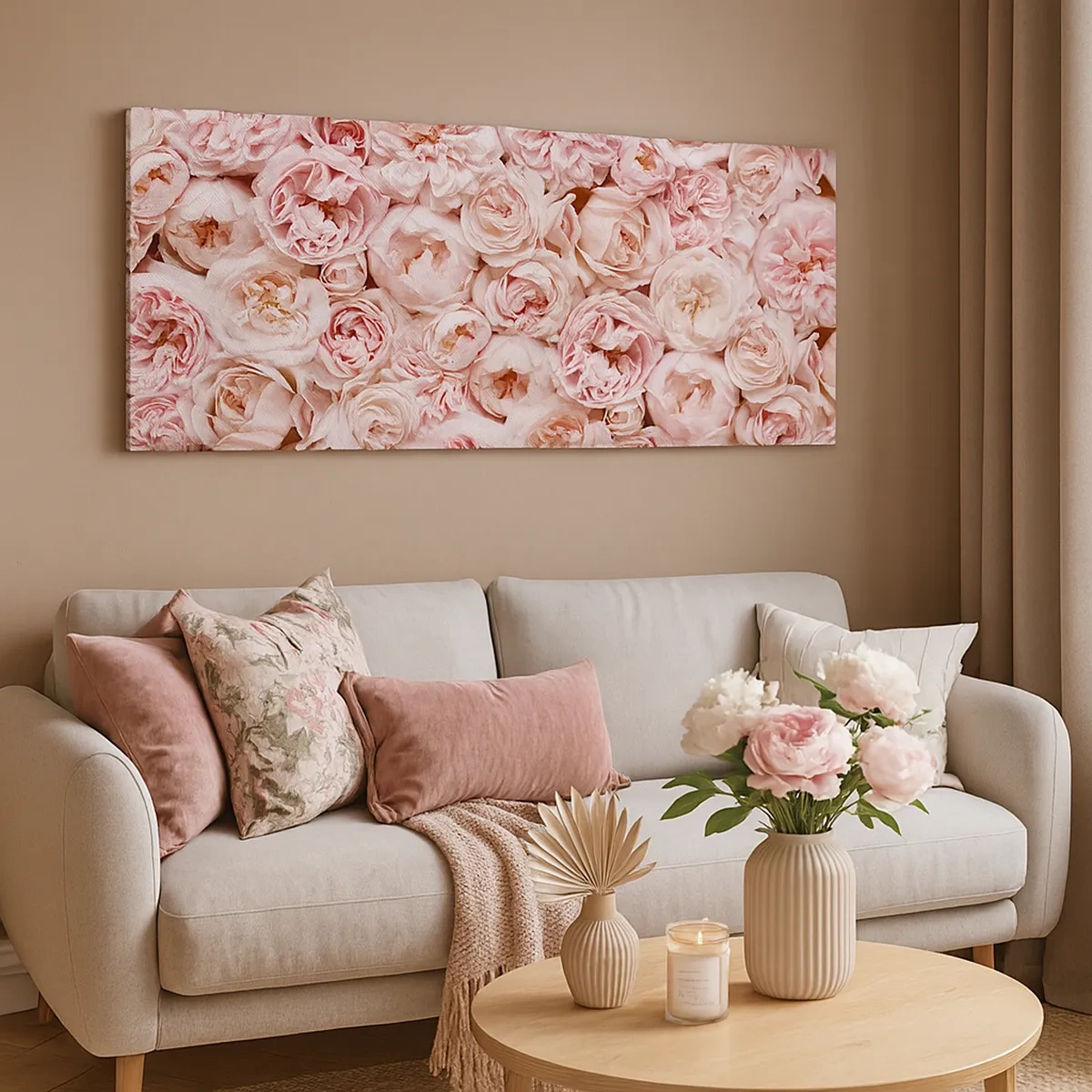 Cuadro sobre lienzo - Impresión de Imagen - Salpicado de rosas - 30x30 cm