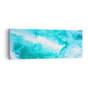 Cuadro sobre lienzo - Impresión de Imagen - Remolino abstracto en tonos azules - 140x50cm - En el núcleo del elemento - Decoración de pared moderna para salón y dormitorio ARTTOR