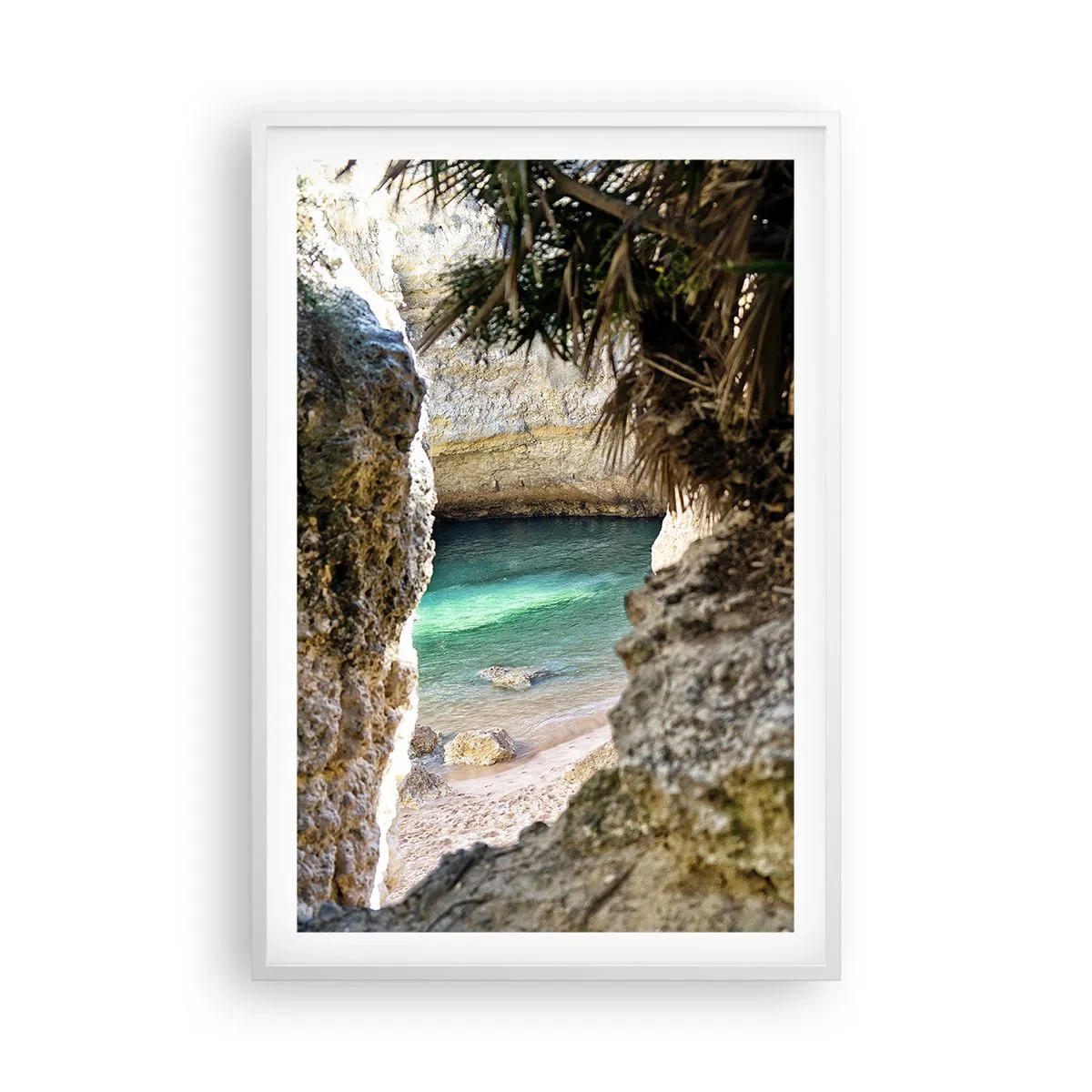 Póster en marco blanco - Bahía turquesa - 61x91 cm