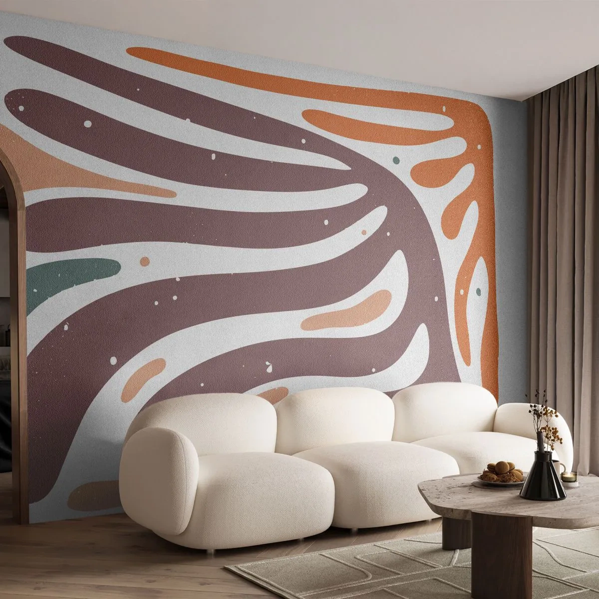 Fotomural Premium Canvas - Composición orgánica - bohemia, Minimalismo, Pedazo - 350x256 cm