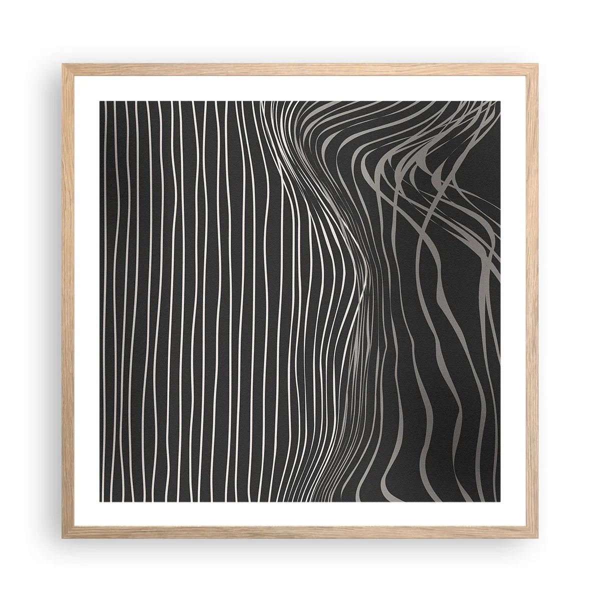 Póster en marco roble claro - Ritmo y acento - 60x60 cm