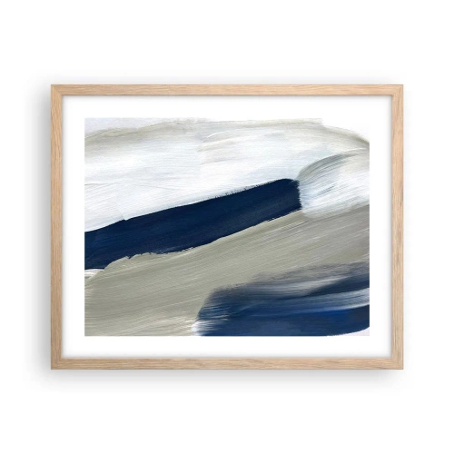 Póster en marco roble claro - Encuentro con el blanco - 50x40 cm