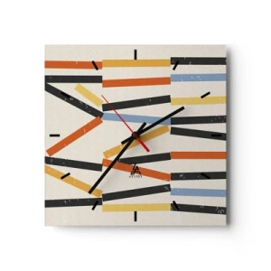 Reloj de pared - Reloj de vidrio - Composición horizontal - 40x40 cm