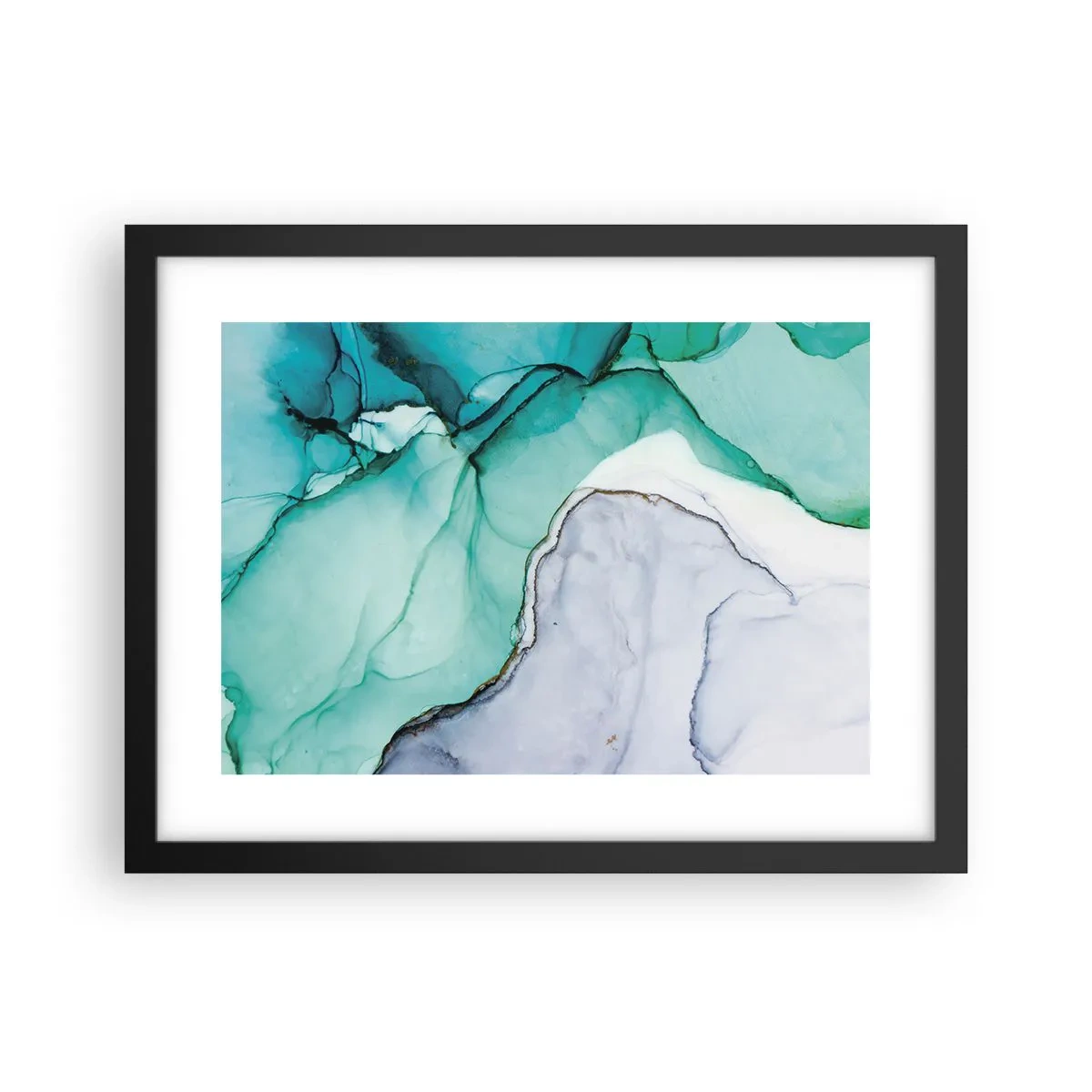 Póster en marco negro - Estudio en turquesa - 40x30 cm