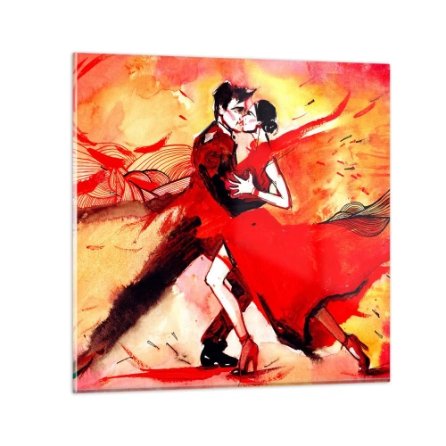 Cuadro sobre vidrio - Impresiones sobre Vidrio - Ritmo púrpura de la pasión - 50x50 cm