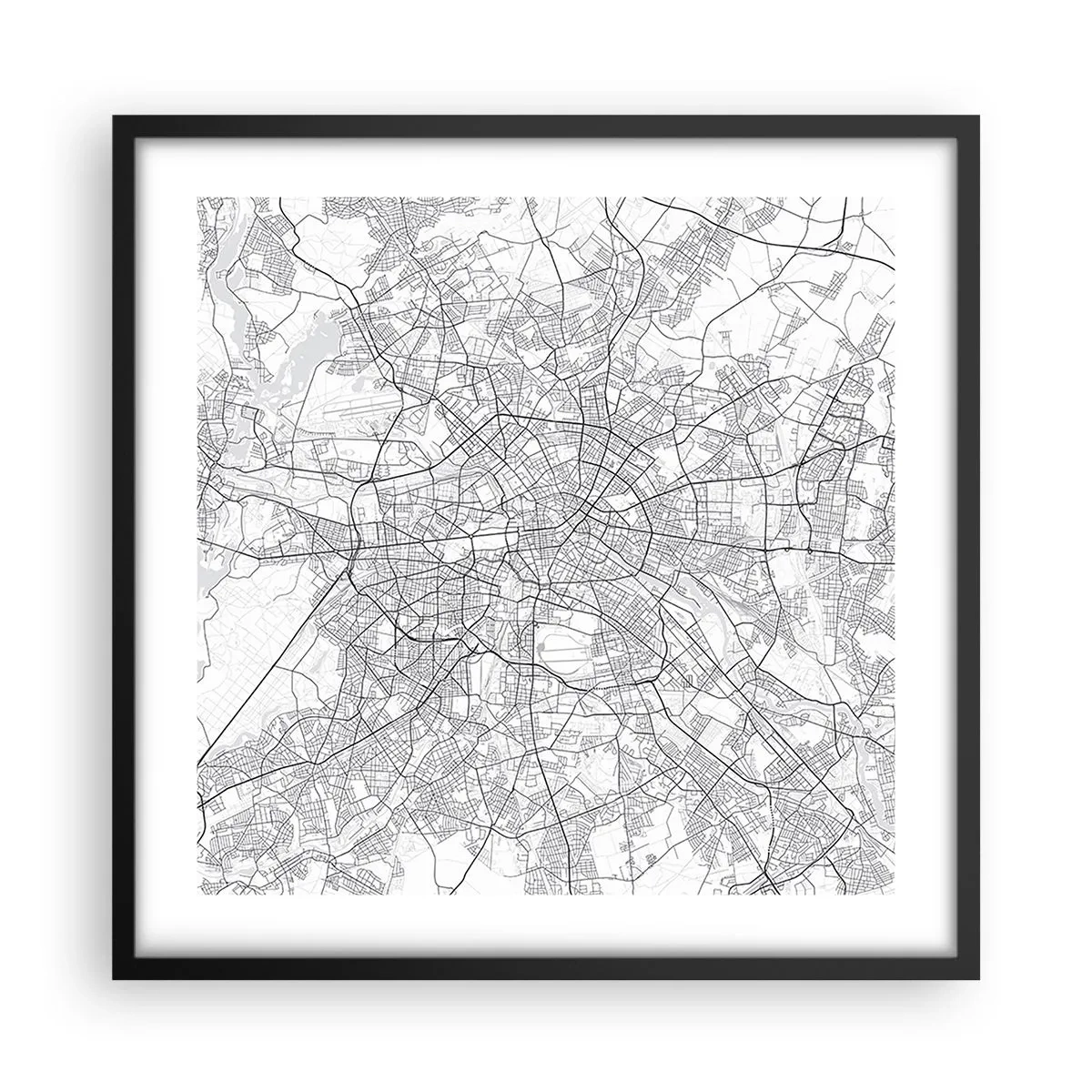 Póster en marco negro - Flor de Berlín - 50x50 cm