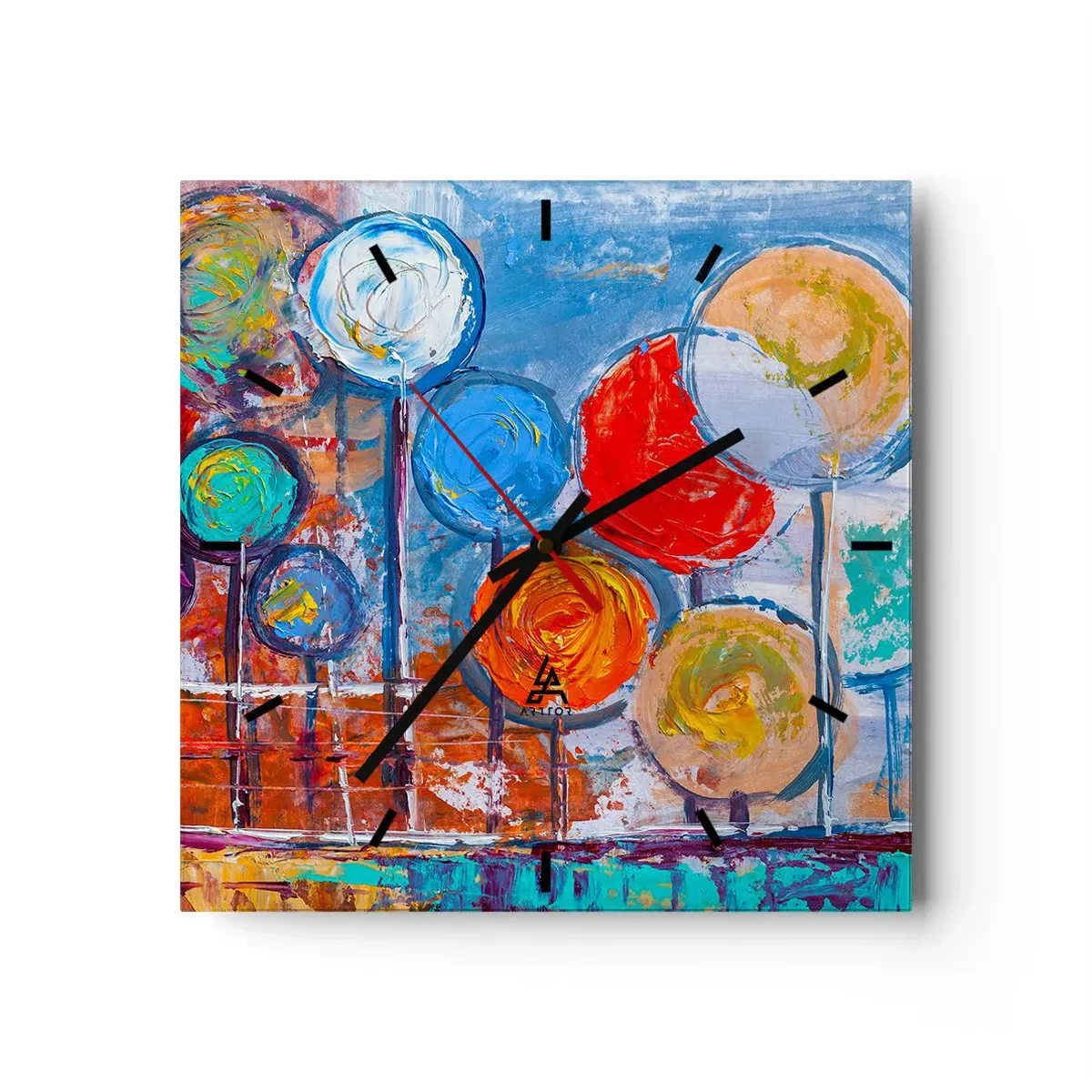 Reloj de pared - Reloj de vidrio - Milagros en un palo - 40x40 cm