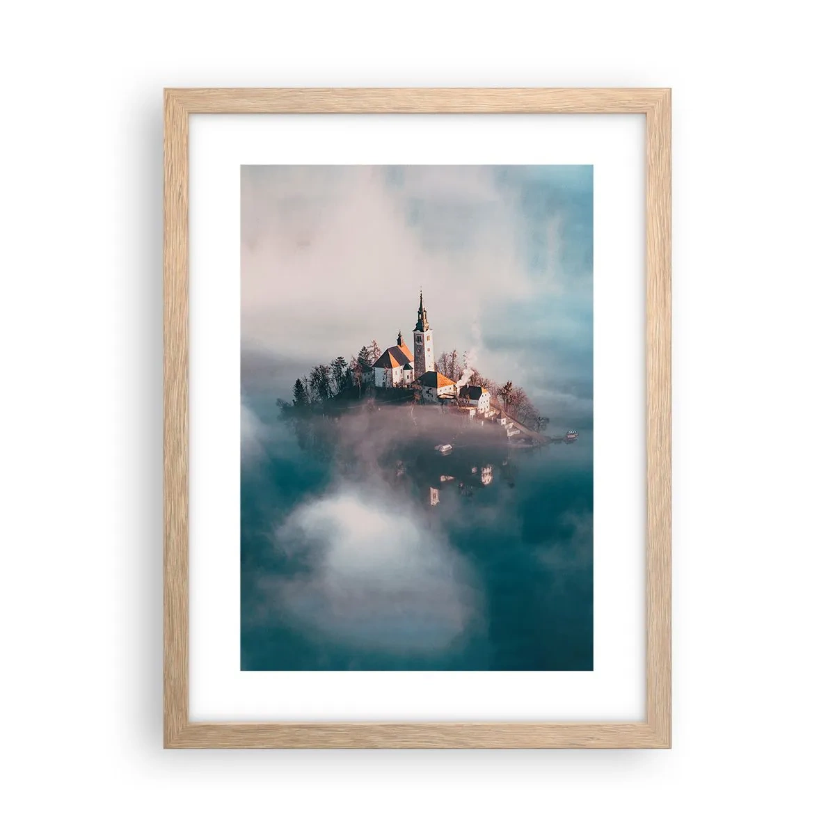 Póster en marco roble claro - Isla de los sueños - 30x40 cm