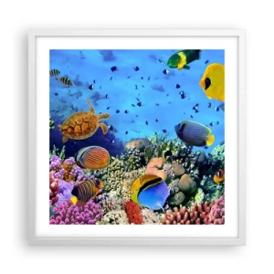 Póster en marco blanco - Y qué sabemos de la vida... - 50x50 cm