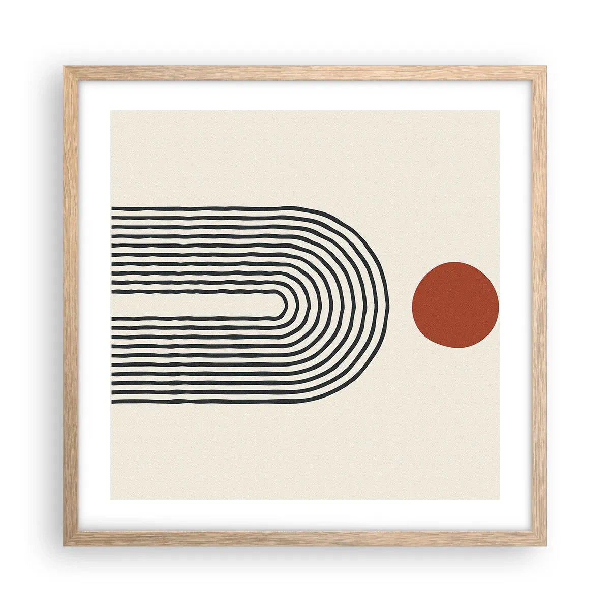 Póster en marco roble claro - Magnetismo de formas y colores - 50x50 cm