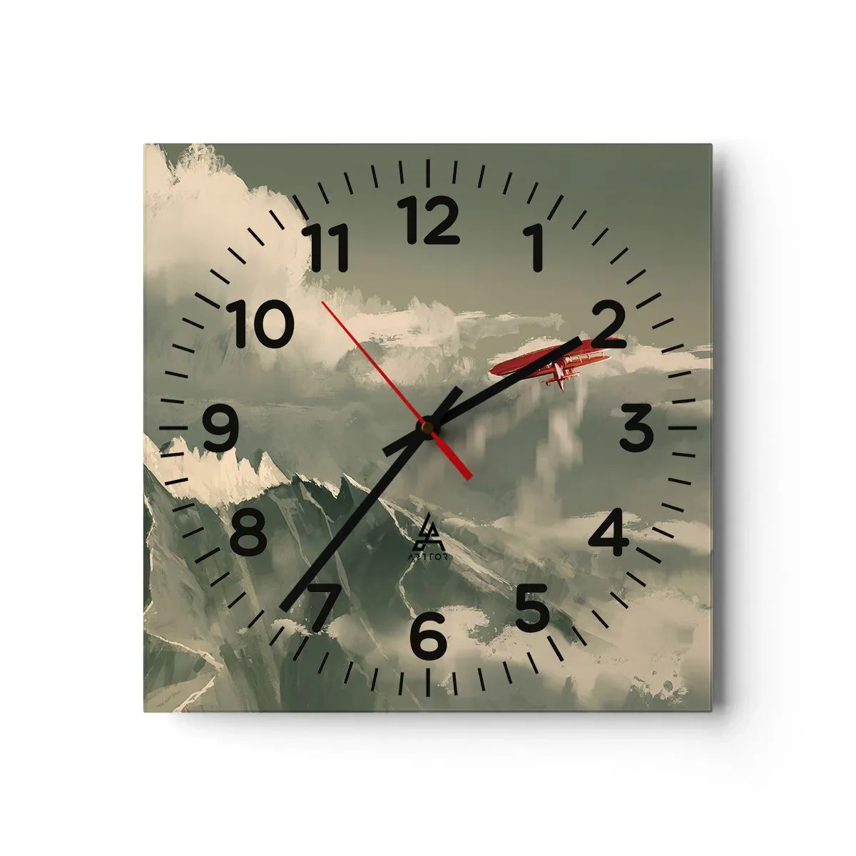 Reloj de pared - Reloj de vidrio - Pionero sin miedo - 40x40 cm