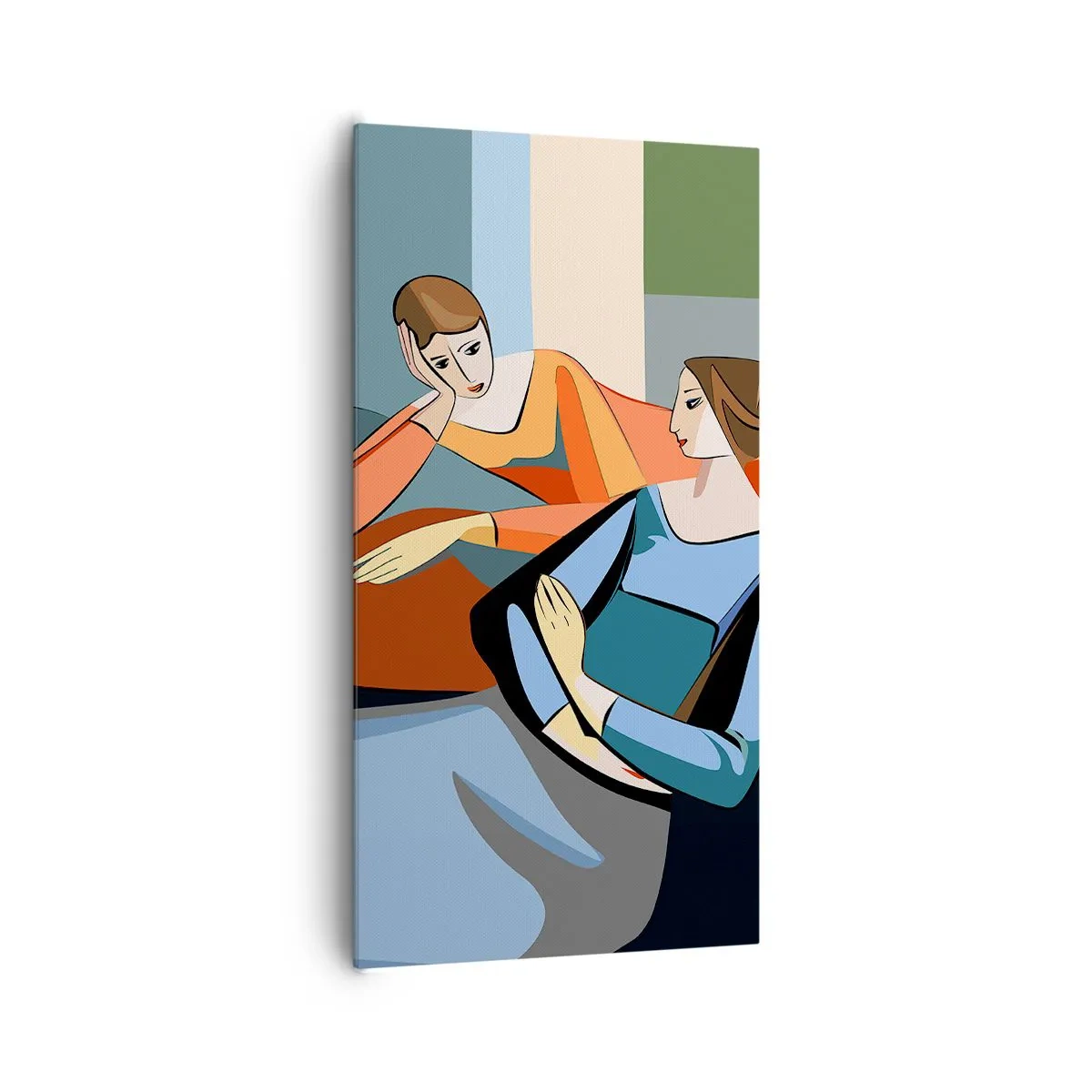 Cuadro sobre lienzo - Impresión de Imagen - Un momento de confidencias - 65x120 cm