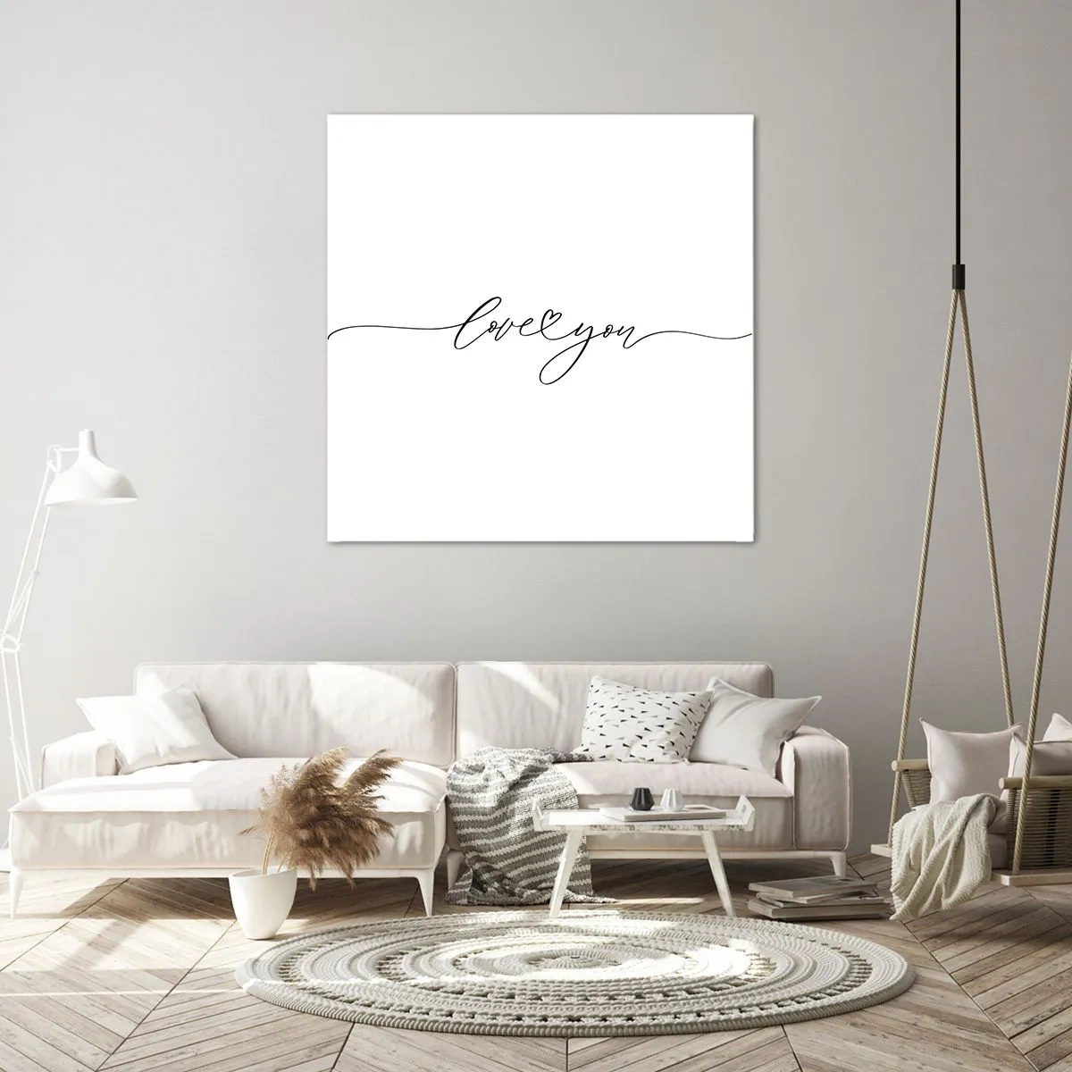 Cuadro sobre lienzo - Impresión de Imagen - Negro sobre blanco - 60x60 cm