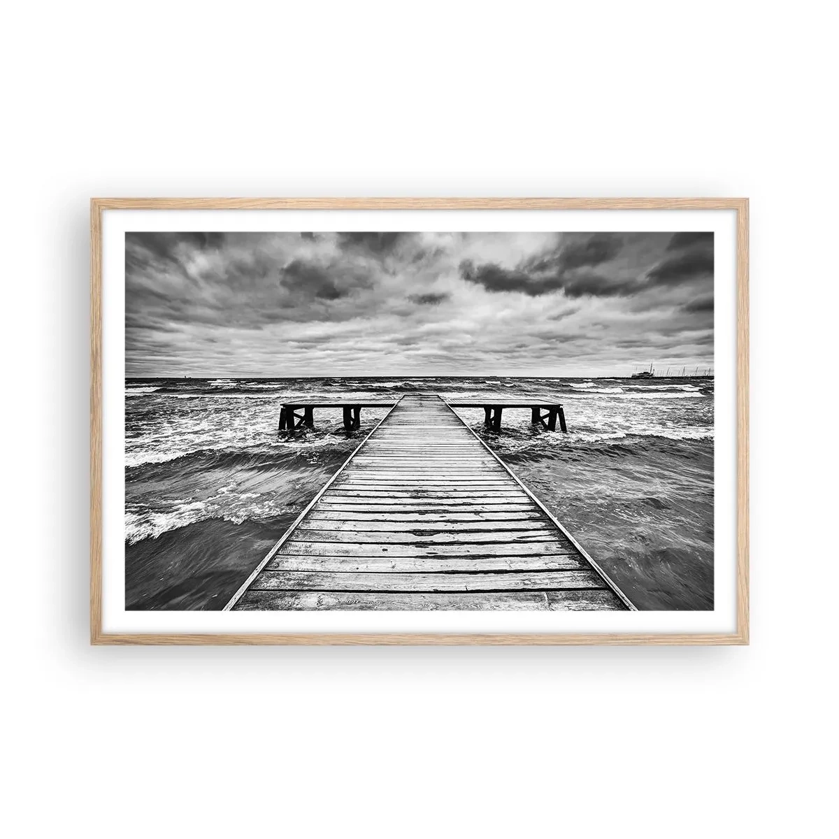 Póster en marco roble claro - Estoy esperando que sople el viento... - 91x61 cm