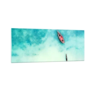 Cuadro sobre vidrio - Impresiones sobre Vidrio - Porque en las playas de Zanzíbar, cuando las aguas se desbordan... - 100x40 cm