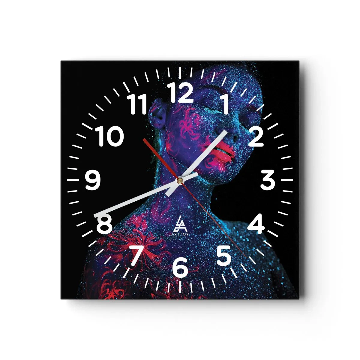 Reloj de pared - Reloj de vidrio - En polvo de estrellas - 40x40 cm