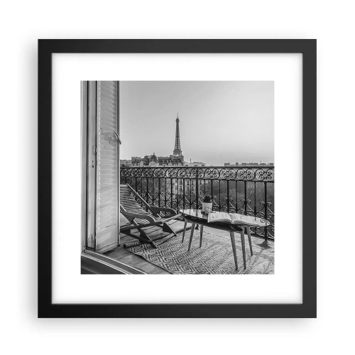Póster en marco negro - Una tarde parisina - 30x30 cm