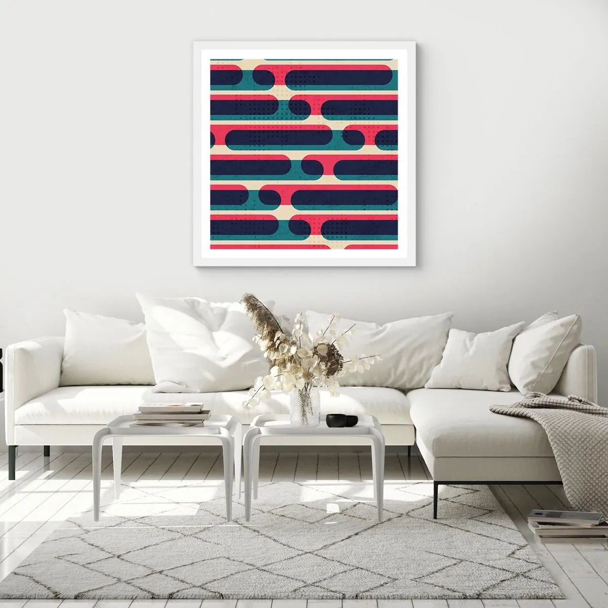 Póster en marco blanco - Profundidad y relieve - 50x50 cm