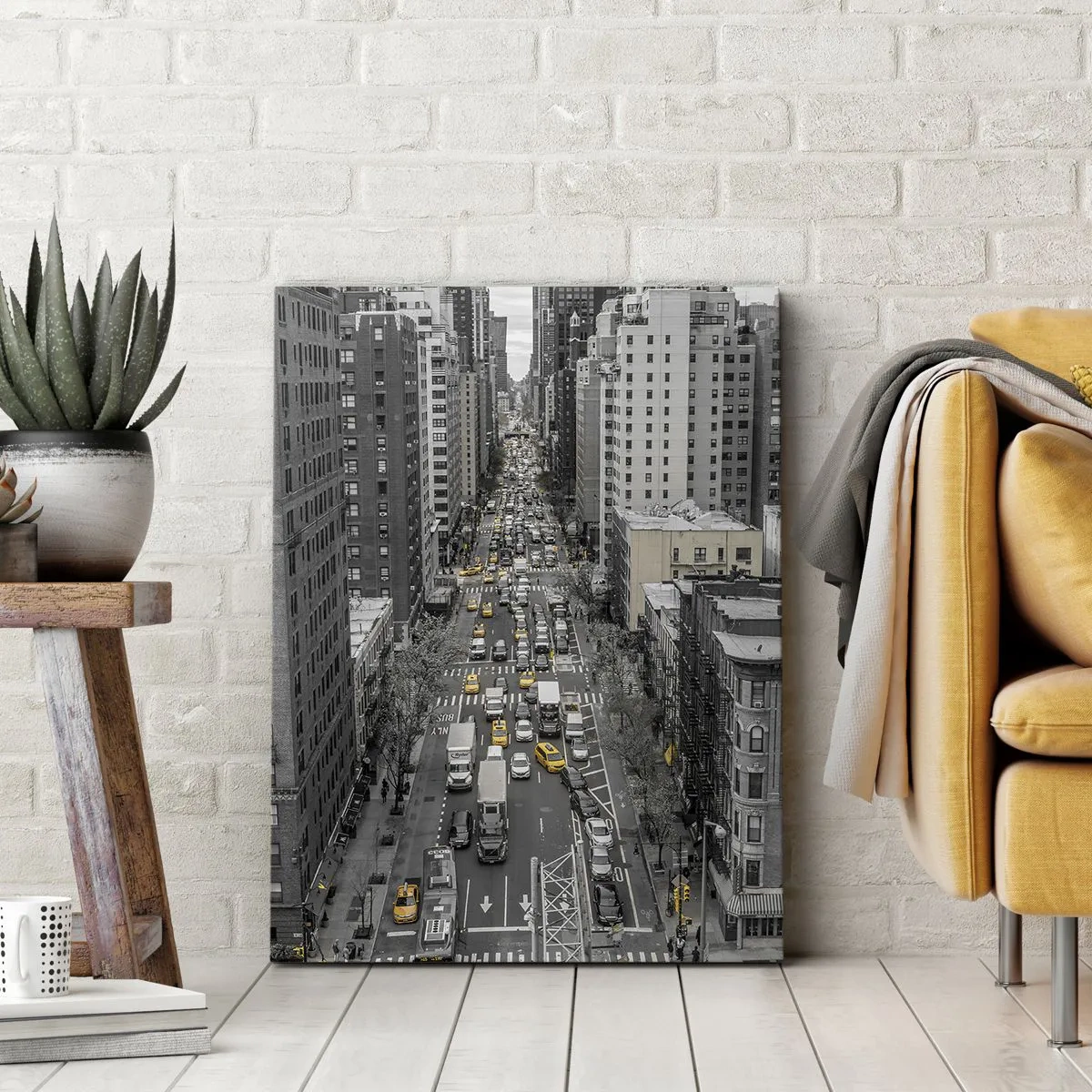 Cuadro sobre lienzo - Impresión de Imagen - La vida de Nueva York - 55x100 cm