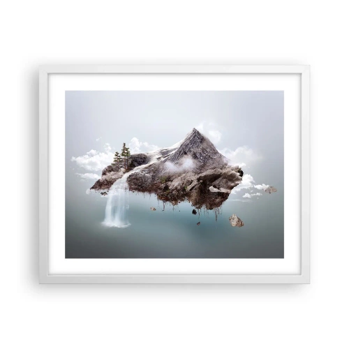 Póster en marco blanco - Isla surrealista - 50x40 cm