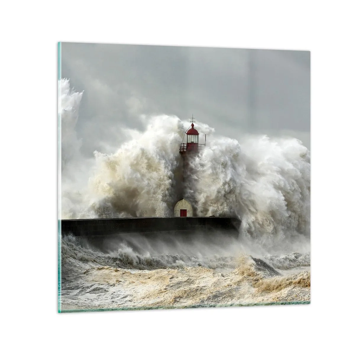 Cuadro sobre vidrio - Impresiones sobre Vidrio - La furia del océano - 70x70 cm