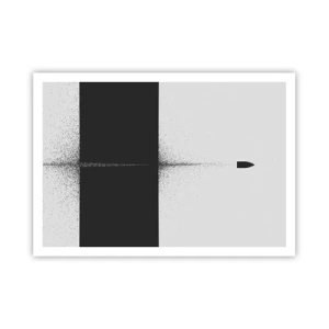 Póster - Un proyectil simbólico de estilo minimalista y abstracto. - 100x70cm - Directa al objetivo - Decoración de pared moderna para salón y dormitorio ARTTOR