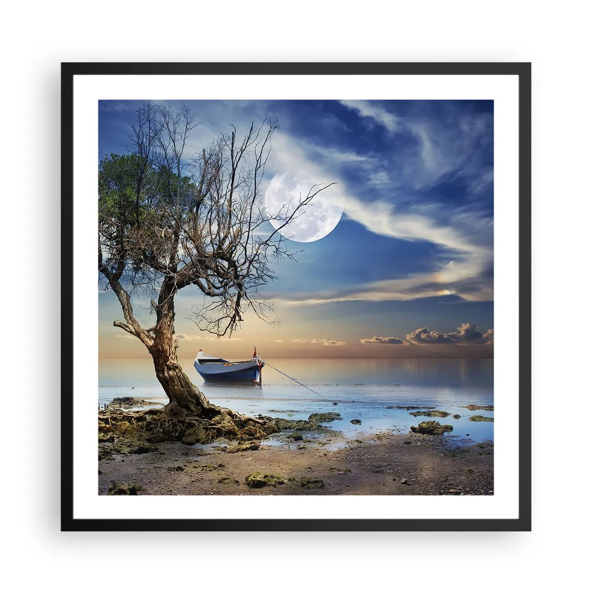 Póster en marco negro - ¿Es el final o el principio? - 60x60 cm