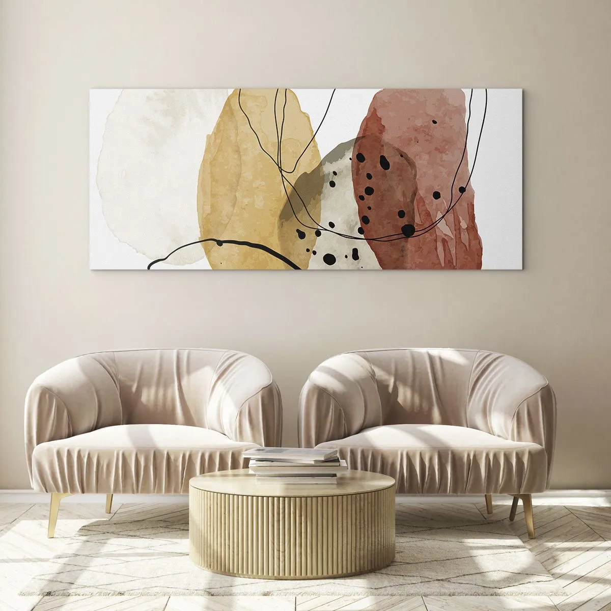 Cuadro sobre vidrio - Impresiones sobre Vidrio - Líneas y transparencias - 100x40 cm