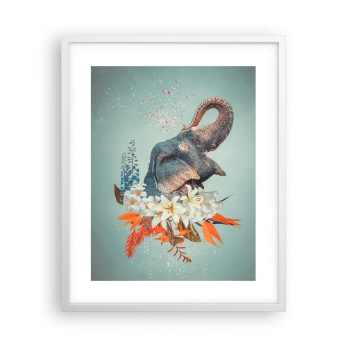 Póster en marco blanco - Un grito de alegría - 40x50 cm