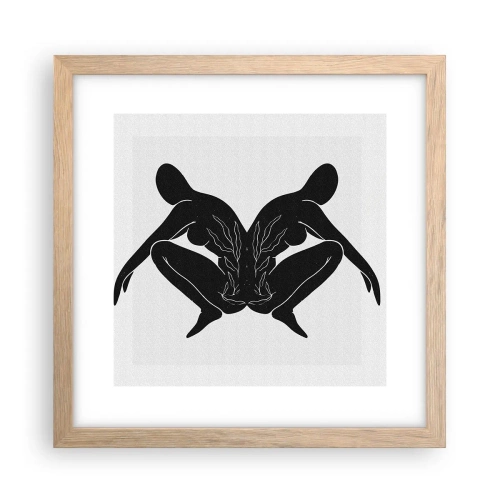 Póster en marco roble claro - Un alma compartida - 30x30 cm