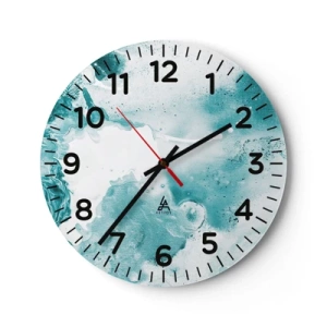 Reloj de pared - Reloj de vidrio - Remansos de azul - 30x30 cm