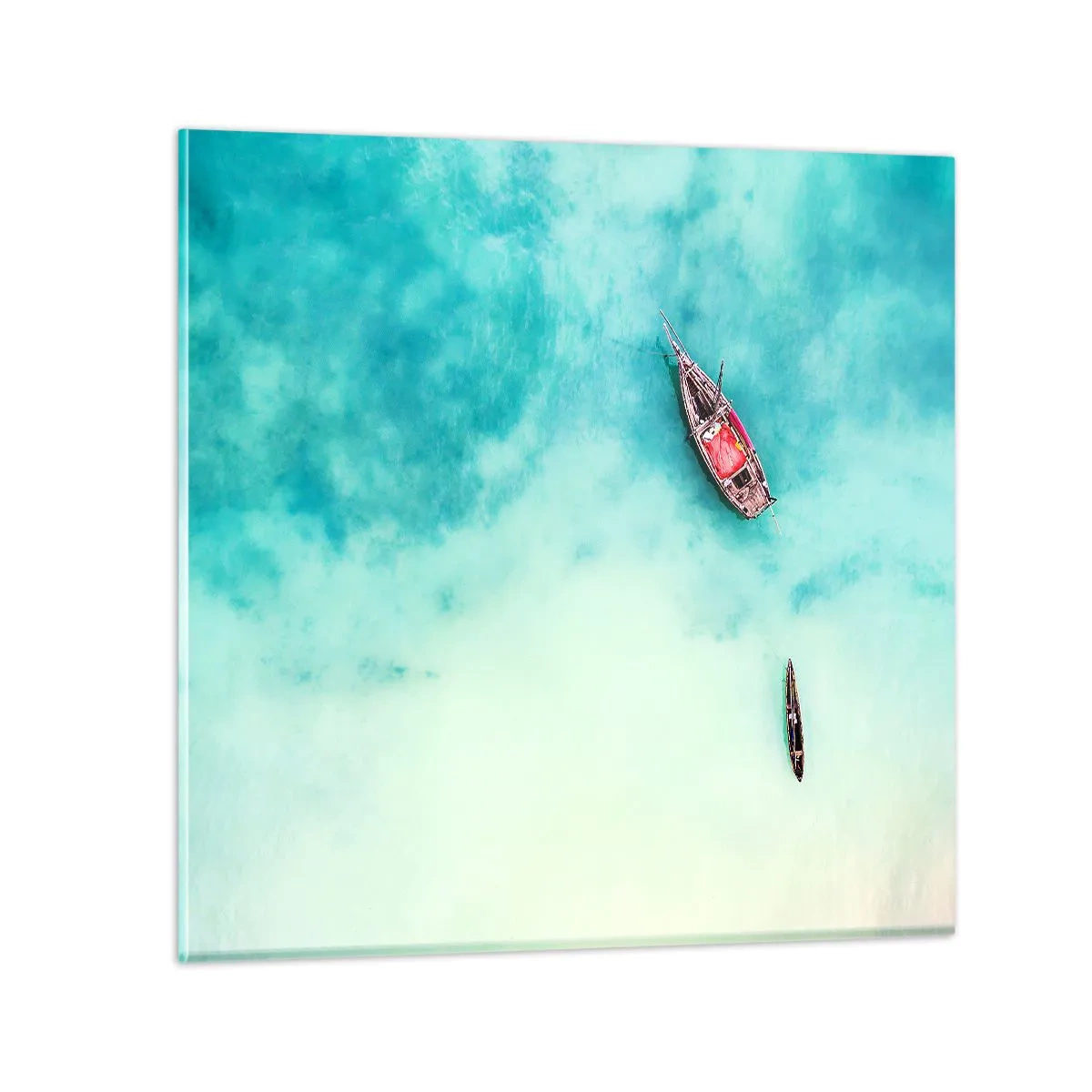 Cuadro sobre vidrio - Impresiones sobre Vidrio - Porque en las playas de Zanzíbar, cuando las aguas se desbordan... - 40x40 cm