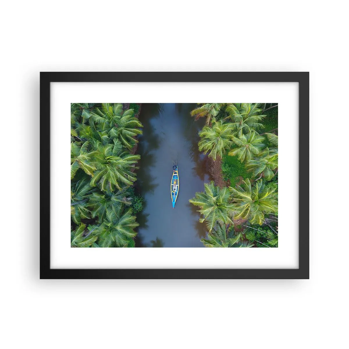 Póster en marco negro - En un sendero tropical - 40x30 cm