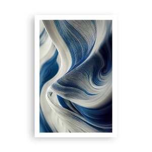 Póster - Fluidez de azul y blanco - 61x91 cm