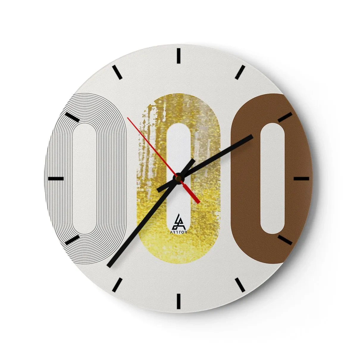 Reloj de pared - Reloj de vidrio - Una composición abstracta de formas geométricas y texturas. - 30x30cm - ¡Ooo! - Decoración de pared moderna para salón, cocina y dormitorio ARTTOR