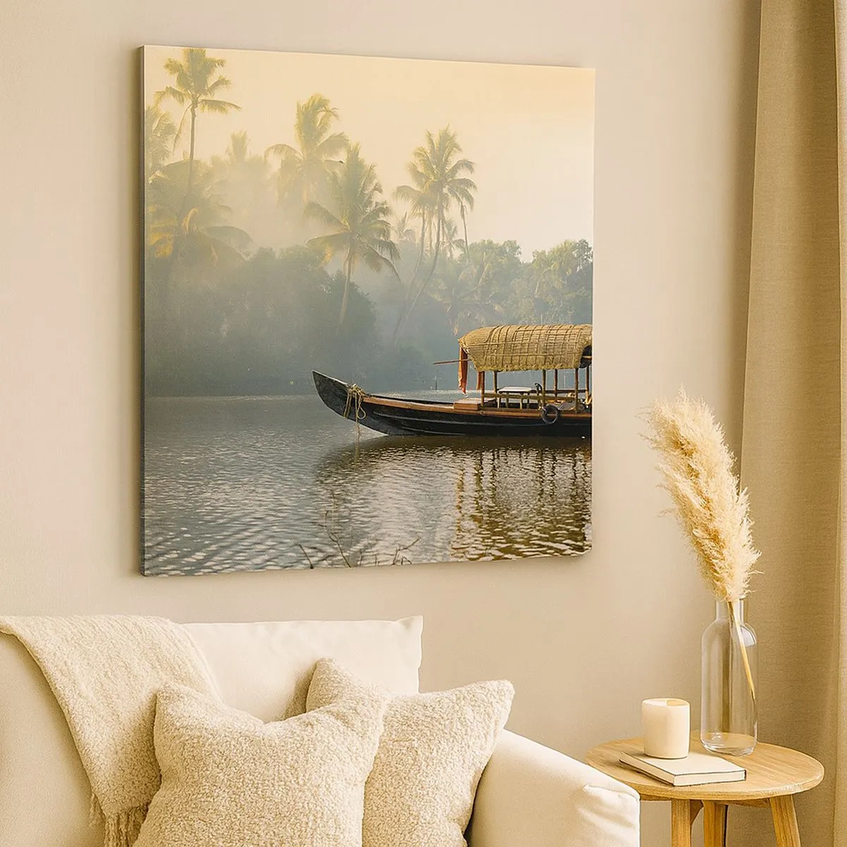 Cuadro sobre lienzo - Impresión de Imagen - Casa en el río - 30x30 cm