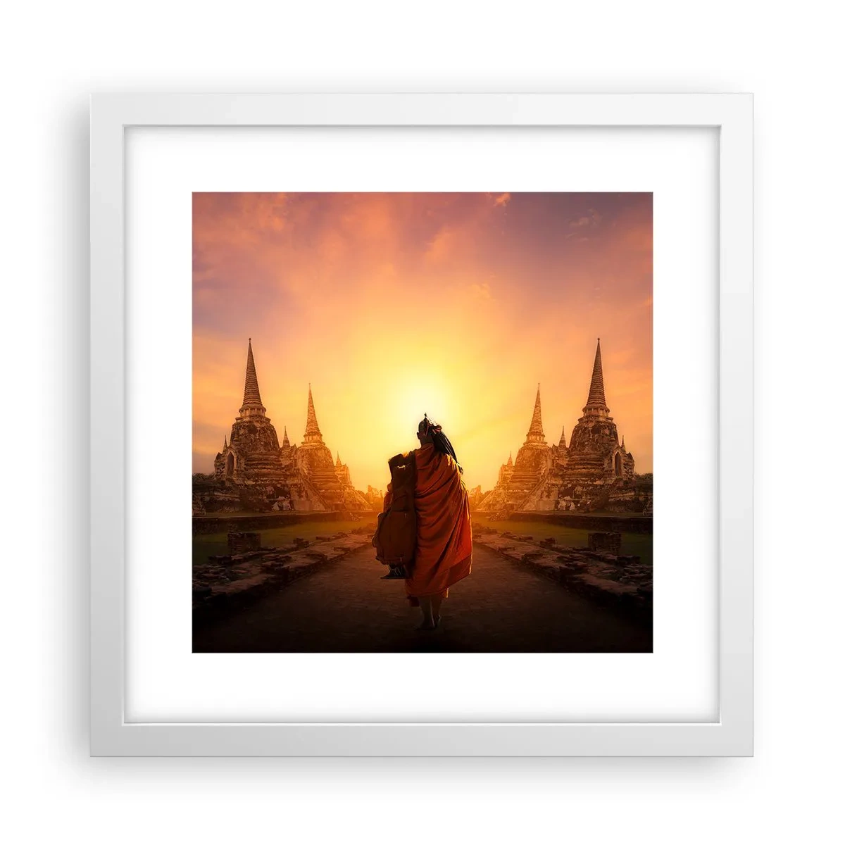 Póster en marco blanco - En paz por la eternidad - 30x30 cm