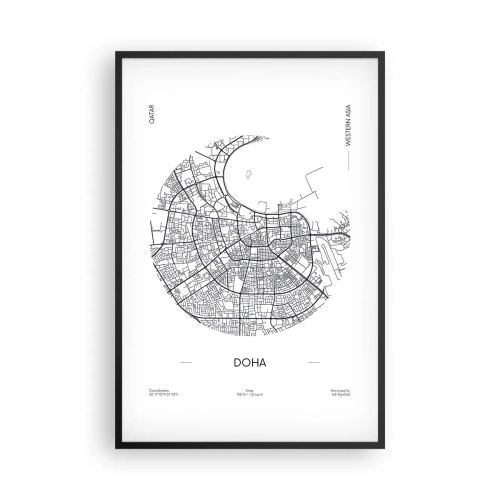 Póster en marco negro - Anatomía de Doha - 61x91 cm
