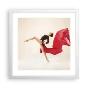 Póster en marco blanco - Rojo y negro - 40x40 cm