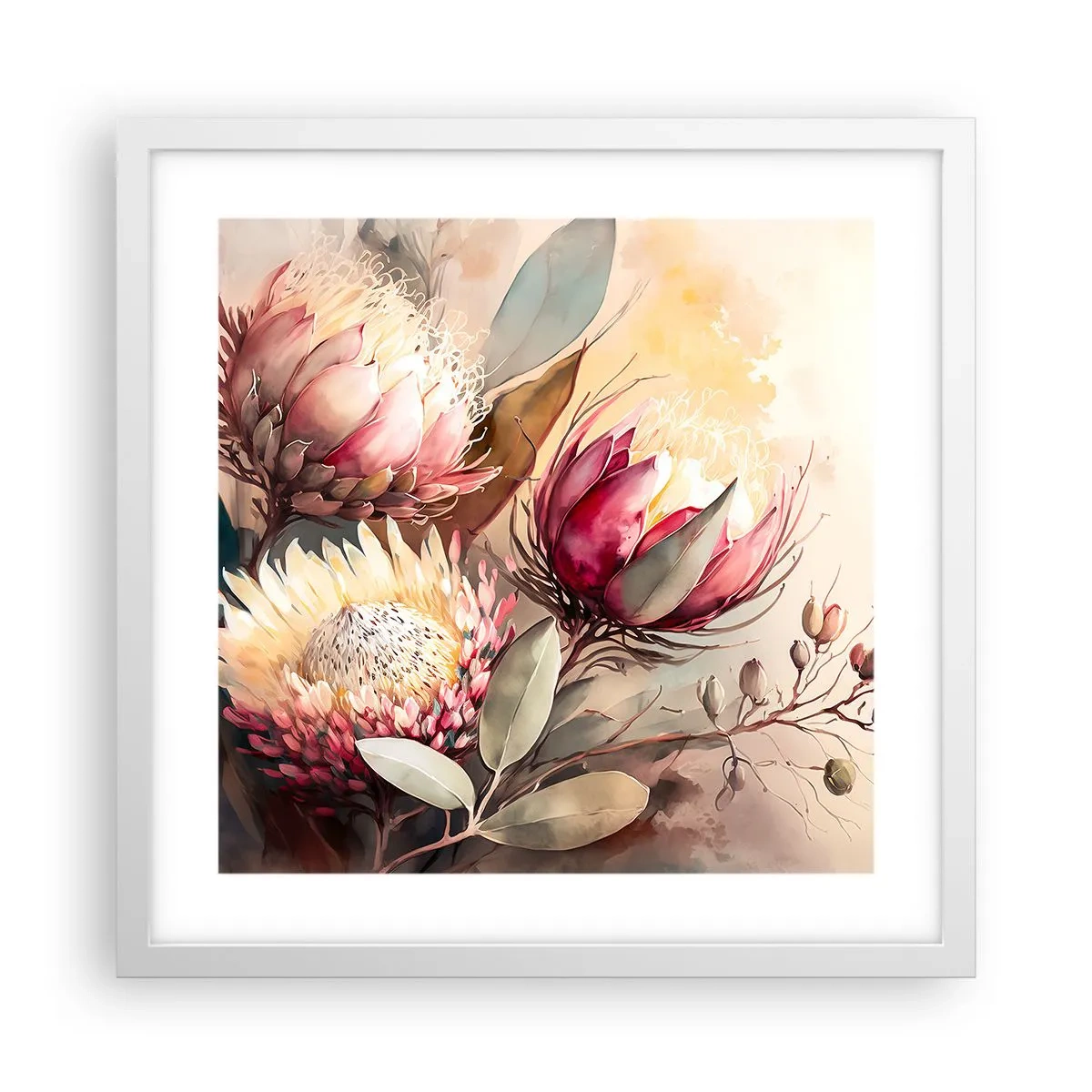 Póster en marco blanco - De perfil y de frente - 40x40 cm